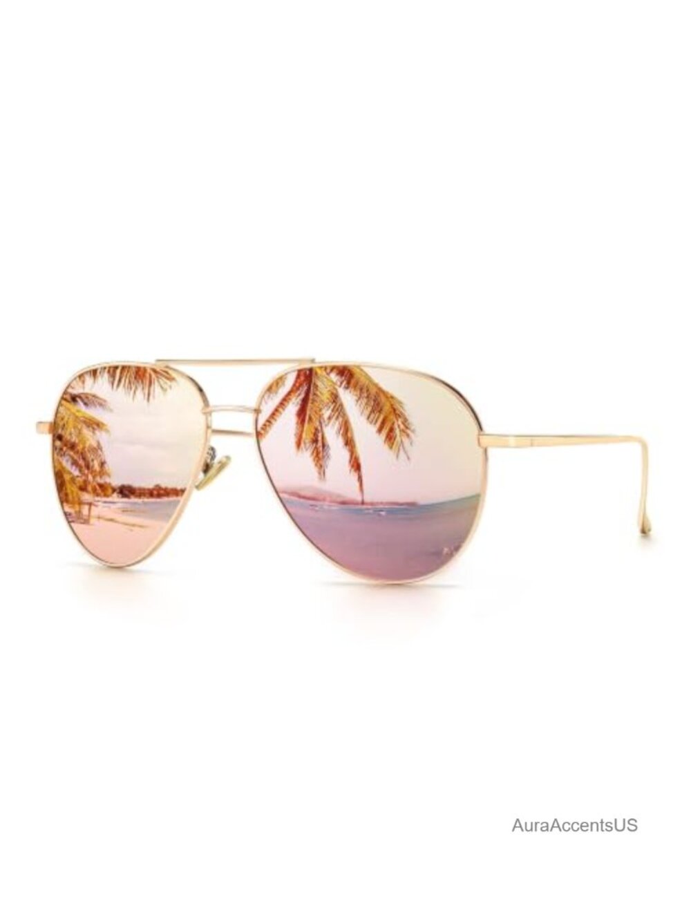 Oversized Aviator Sunglasses Polarized Mirrored Lens Lightweight Metal Frame
